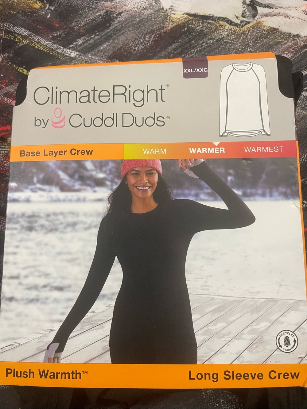 ClimateRight by Cuddl Duds Base Layer Long Sleeve Crew Top Plush Warmth XXL NEW